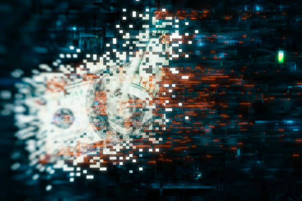 Transacción monetaria digital, representación abstracta de remesas digitales
