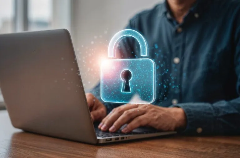 Imagen conceptual sobre la protección de datos, representando la seguridad digital y la ciberseguridad, según Ariel Picker.