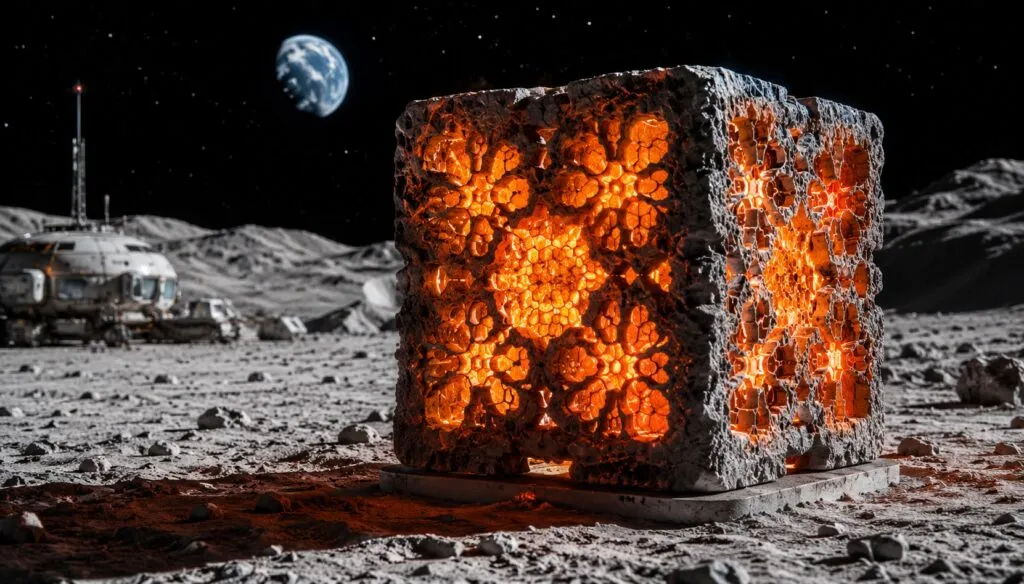 Construcción lunar con cemento resistente probado seis meses en la ISS para futuras bases espaciales