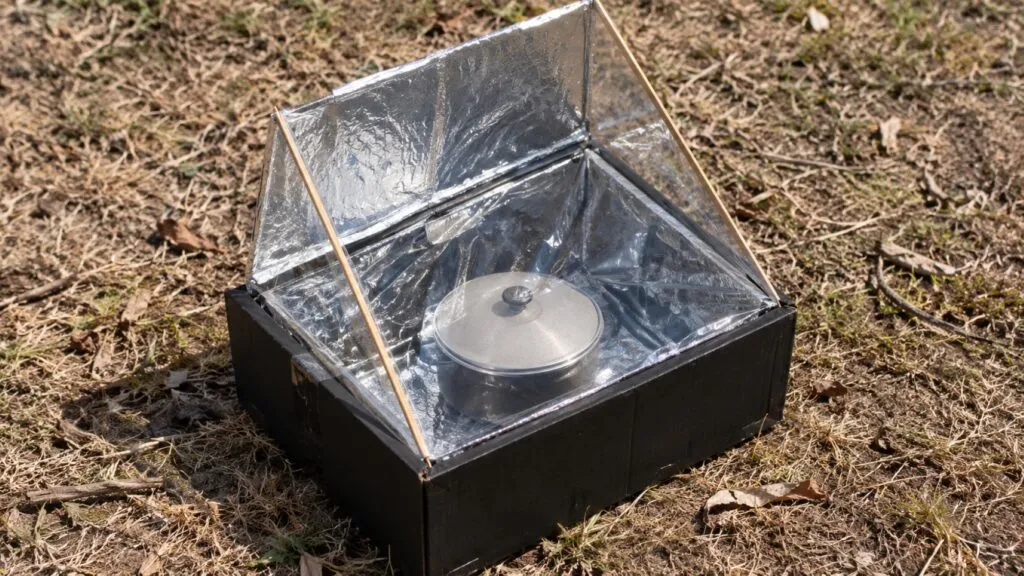 Cocinas solares hechas con cajas de cartón permiten hervir agua y preparar alimentos mediante energía del sol.