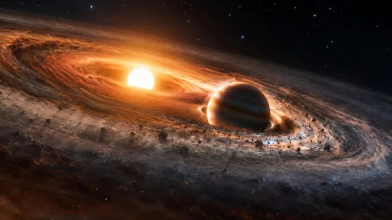 Planeta naciente con hasta cinco veces la masa de Júpiter en un sistema planetario en formación.