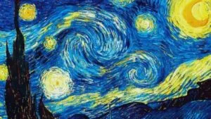 Representación del cielo nocturno que pudo inspirar La noche estrellada de Van Gogh, con la Luna, Venus y las estrellas de las Híades.
