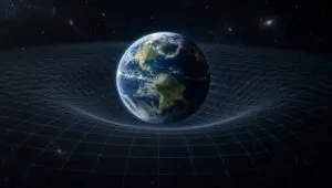 Representación de la Tierra y un sensor cuántico diseñado para investigar el arrastre del espacio-tiempo previsto por Einstein.