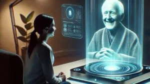 Inteligencia artificial que recrea conversaciones digitales a partir de recuerdos, voces e imágenes.